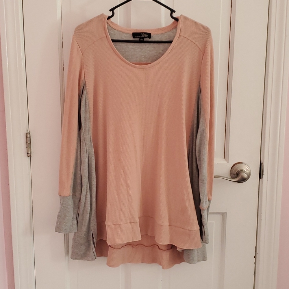 Blush pink and gray tunic